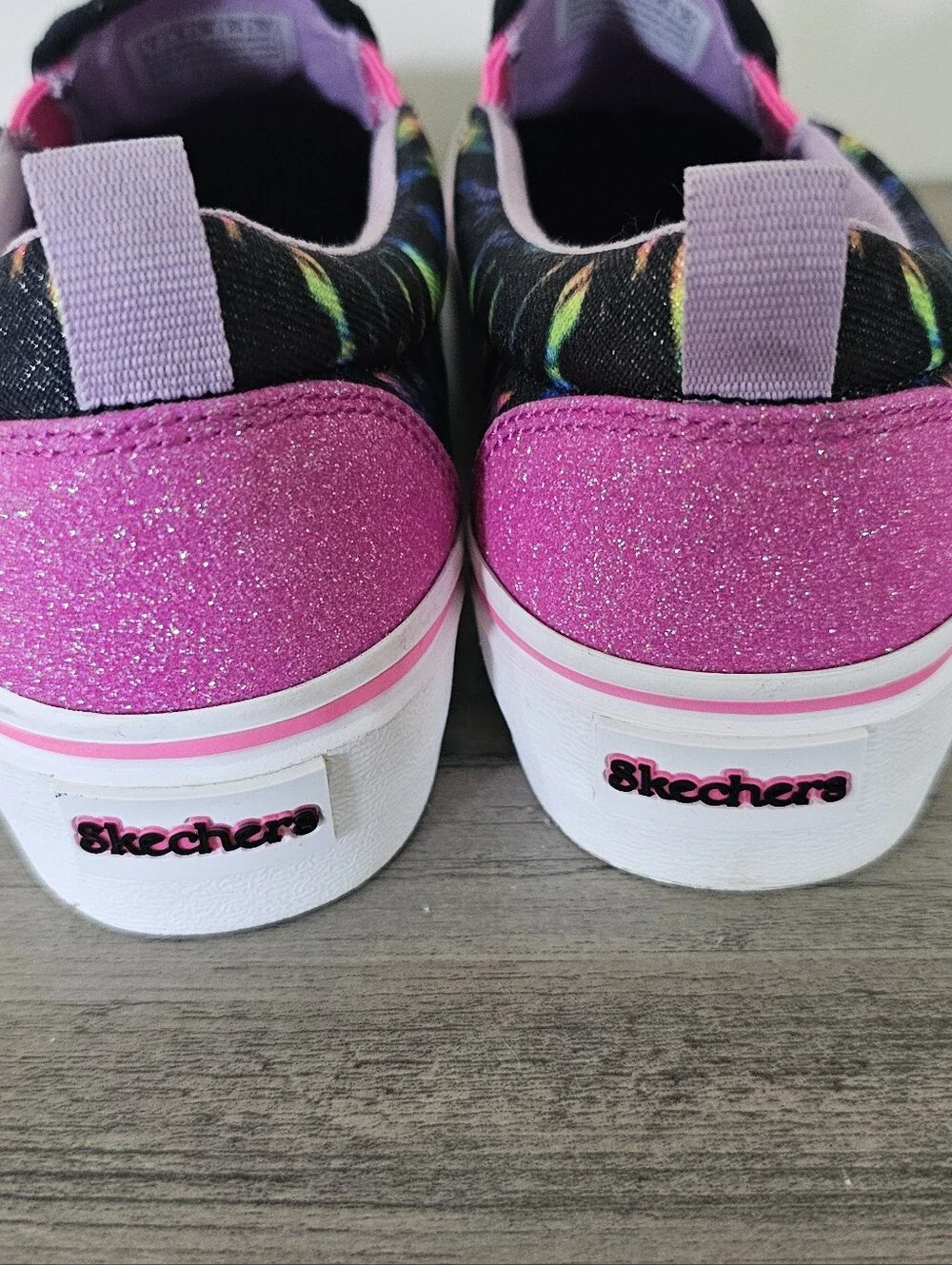 Skechers Marley Electric Tie Dye Black Multicolor Pink Kids Girls Sneakers 4